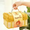Caja de regalo de cesta de ratán, caja vacía para cumpleaños, recuerdo para el 10º cumpleaños, caja de embalaje práctica para fiesta infantil