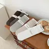 Calcetines para mujer, calcetines de felpa sin costuras, calcetines de media pantorrilla para otoño e invierno, estilo coreano, sencillos, versátiles, con rayas verticales, calcetines largos de color liso