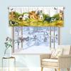 1 pieza moderna simple gatito de dibujos animados cortina de cocina media cortina transfronteriza Navidad decoración de ventana pequeña poliéster algodón Nuevo