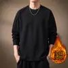 Sudadera con Capucha de Diseño Americano de Alta Gama con Pliegues y Letras en Relieve de Manga Larga para Hombre Otoño Nuevo Holgada con Sentido de Alta Calidad Top de Cuello Redondo