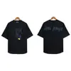 Versão Correta da Camiseta Pronta Redonda de Manga Curta Solta Palm Palm Angels Estampa de Letras Splash Transfronteiriça