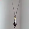 Lazer Montanha~Novo Chapéu Redondo Estilo Chinês Colar com Pingente de Bolota para Mulheres, Design de Verão Corrente para Clavícula, Acessório de Nicho de Luxo Leve