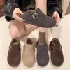 Otoño/Invierno 2026 Nuevo Estilo Felpa Gruesa Suela Suave Slip-on Zapatos Perezosos Retro Birkenstock Cálidos Casuales Zapatos Individuales