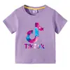 2026 Ropa Infantil Transfronteriza Camiseta de Manga Corta de Verano para Niños y Niñas Camiseta Base de Dibujos Animados Top de Manga Media para Bebé