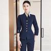 Conjunto de Terno Profissional Elegante de Cinco Botões, Corte Slim de Outono do Fabricante para Mulheres, Adequado para Uniformes de Agentes de Vendas Imobiliárias e Funcionários de Joalherias
