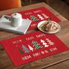 Atmósfera de Año Nuevo y Navidad Manteles Decorativos Festivos Rojos Manteles de Mesa para Restaurante Occidental de Gama Alta en Interiores