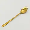 Tenedor y Cuchara de Acero Inoxidable para el Hogar Todo en Uno Tenedor y Cuchara de Doble Propósito Tenedor para Comida Occidental Tenedor Creativo Coreano para Postres y Frutas Tenedor y Cuchara para Fideos Instantáneos
