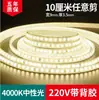 Tira de Luces LED Ultra Brillante Impermeable para Exteriores 220V Ingeniería Pared Exterior Sala de Estar Exterior Techo Luz Cálida Tira de Luz Blanco Cálido