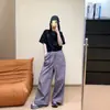 Colección nueva Otoño 2026: Pantalones de trabajo plisados estilo AL para mujer, versátiles pantalones de pierna ancha atléticos y casuales, secado rápido estilo pierna ancha 9001
