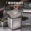 Caja de almacenamiento de alimentos de acero inoxidable con tapa, grado alimenticio, uso comercial, caja rectangular para picnic, caja multiusos para congelar