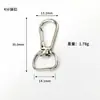 Fivela de Gancho de Mola de Metal Prateado Laminado, Gancho de Lanyard para Identificação de Bagagem em Liga de Zinco, Fivela Elástica de Fita para Animais de Estimação