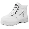 Sapatos Sapatos Femininos Novo Estilo Botas de Neve Moda Quente Forradas com Lã Espessadas Sapatos de Algodão Impermeáveis Espessados com Cadarço Botas de Algodão de Cano Médio