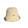 Sombrero de pescador de cubo cálido y versátil para otoño e invierno para mujer, diseño simple con logo metálico, sombrero de pescador de piel sintética de visón que hace que la cara se vea más pequeña
