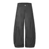 Pantalones retro americanos de cimitarra para hombre, diseño de marca de moda de alta calle con ambiente casual, pantalones holgados de pierna ancha de color liso