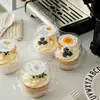 Caixa de Embalagem para Cupcakes para 1/2/4/6 Unidades, Bandeja para Tarte de Ovos, Caixa Transparente Espessa de Blister, 2 Caixas para Forminhas de Muffin