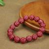 Pulsera de cuentas de cinabrio natural al por mayor mineral en bruto alto contenido arena de oro púrpura pulsera de dinero pulsera mantra de seis palabras
