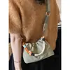 Bolsa de Tecido Grande Capacidade Casual Simples 2026 Novo Estilo Simples Moda Coreana Alça Larga de Ombro Ajustada Bolsa de Ombro Único Transversal