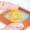 Collar Colgante Moneda Trébol de Cuatro Hojas Incrustado con Diamantes Chapado en Oro de 24 Quilates, Cadena Ligera de Lujo para Suéter para Mujer, Mismo Estilo que la Tienda de Oro Puzuo