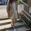 Novo Blazer de Algodão e Linho Outono 2026 Celebridade da Internet Coreana para Mulheres, Versão Coreana Blazer Pequeno Solto de Linho em Estilo Britânico
