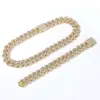 Collar de cadena cubana de 18 mm de ancho transfronterizo para hombre, cobre incrustado con circonita, joyería de pulsera, cadena de tenis europea y americana, venta al por mayor de fábrica