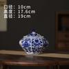 Novos Enfeites de Pote Cerâmico Multifacetados Estilo Chinês para Sala de Estar de Casa, Enfeites de Pote Cerâmico, Pote de Chá de Porcelana Azul e Branca Atacado, Pote Pintado à Mão