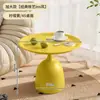 Mesa auxiliar pequeña de color crema, sofá de sala de estar, mesa redonda simple de hierro forjado, mesa de café para dormitorio, balcón de apartamento pequeño, mesa fácil de montar
