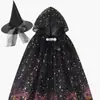 Comercio Exterior Transfronterizo Capa con Capucha Negra de Halloween para Niños Fiesta de Vacaciones Infantil Estilo Oscuro Dulce Fresco Capa