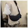 2025 Bolso Cruzado Simple Nuevo para Mujer Bolso Dumpling de Nailon Libro Rojo Pequeño con Bolsita Bolso de Hombro para Estudiante Bolso de Tela