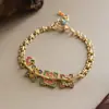 Pulsera Exquisita de Esmalte de Hongo de Moda Retro Original Doble Cara Lujo Ligero Nicho Joyería Vintage de Gama Alta para Mujer
