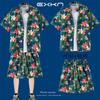Traje de Camisa de Playa de Manga Corta de Verano para Hombre Vacaciones de Viaje en Sanya Ropa de Tallas Grandes Ropa de Viaje a la Orilla del Mar Ropa de Verano