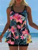 Traje de baño de dos piezas para mujer, estilo europeo y americano, 2027, de cintura alta, push-up, adelgazante, tankini, sexy, con cuello halter