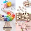 Cuentas redondas de color madera natural transfronterizas, cuentas de madera de loto para dentición, accesorios para joyería DIY, materiales para abalorios, madera natural sin procesar