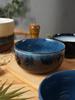 Cuenco de cerámica vintage de estilo nuevo con cambio gradual, cuenco doméstico para fideos de carne, cuenco para sopa, cuenco grande de arroz de estilo japonés, cuenco para hornear carne, cuenco para gachas de arroz