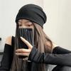 Gorro plisado tipo montón de nicho japonés para mujer, color liso, versátil, gorro para clima frío, gorro liso para pareja de celebridades de internet, gorro tipo jersey estilo coreano