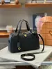 2026 Novo Modelo Lp Couro Bovino de Primeira Camada Bolsa Boston Bowling, Grande Capacidade, Bolsa de Ombro Transversal Fashion para o Dia a Dia