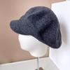Gorro de Punto Liso para Mujer, Cálido de Invierno, Gorra Newsboy de Color Sólido, Gorra Octogonal Simple, Gorra Militar Costera Dura Europea y Americana