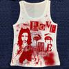 Top curto sem mangas feminino de verão transfronteiriço europeu e americano casual gola redonda slim-fit figura estampada colete em forma de I