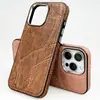 Funda de Teléfono Apple Resistente a Caídas con Textura de Mezclilla Forro Polar de Cuero iphone16 Funda Protectora de Cuero para Negocios