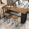 Mesa de bar y silla de madera maciza estilo americano, combinación de mueble de bar pequeño, separador de ambientes para sala de estar, mesa larga para cafetería