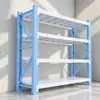 Estantería de acero, adecuada para uso doméstico, balcón y cocina; estantería de almacenamiento de varios niveles, engrosada, de pie, diseñada para colocarse contra una pared para un almacenamiento eficiente