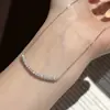 Collar de Plata de Ley S925 Sonrisa para Mujer Francés Lujo Ligero Sentido de Diseño de Nicho Colgante de Moissanita Mismo Estilo que la Celebridad de Internet Cadena para la Clavícula