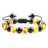 Comercio Exterior Europeo y Americano Creativos Espaciados Brillantes Pulseras Ojo de Tigre Piedra de Lava Volcánica Pulseras Trenzadas con Cuentas Pulseras de Yoga