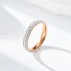 Atacado do Fabricante Anéis de Aço Inoxidável Personalizados da Moda com Cravejados de Diamantes para Homens e Mulheres, Anéis de Diamante de Nicho de Luxo Leve, Acessórios de Moda Transfronteiriços