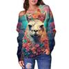 Amazon Suéter 3D estampado de pulpo araña alpaca Europeo y Americano nuevo top suéter de hombros descubiertos para mujer camiseta interior para mujer Mujer