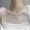 Comercio electrónico transfronterizo de Douyin con collar de oro de acero de titanio simple y generoso con cadena de clavícula, joyería exquisita