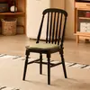 Cadeira de Jantar Sólida em Madeira Estilo Francês, Mesa de Jantar e Cadeiras Estilo Antigo, Móveis Domésticos Retrô com Revestimento Macio, Cadeira Simples Lanka Estilo Antigo com Encosto