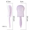 Peine de Plástico Hueco para Peinar, Peine Curvo para Peinado, Doble Uso para Cabello Seco y Húmedo, Peine de Peinado Voluminizador, Disponible en Opciones Rosa y Morado