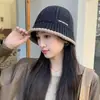 Sombrero de Pescador de Punto Cálido para Mujer Otoño Invierno Nuevo Estilo Coreano Celebridad de Internet Versátil Simple Moda Protección contra el Frío