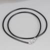 Hebilla de plata de ley S925 collar con colgante de cuerda de cuero negro cuerda de cera cuerda de cuero para clavícula hombres y mujeres 40cm 45cm 50cm