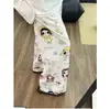 Lindo Pequeño Jade Estilo Coreano Dibujos Animados Ropa de Casa Pijama para Mujer Verano Casual Pantalones Anti-Mosquitos Se Pueden Usar Afuera Holgados Talla Grande Pantalones de Pierna Recta